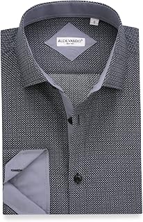 Alex Vando Men's Long Sleeve Straight Fit Button Down Print Shirt