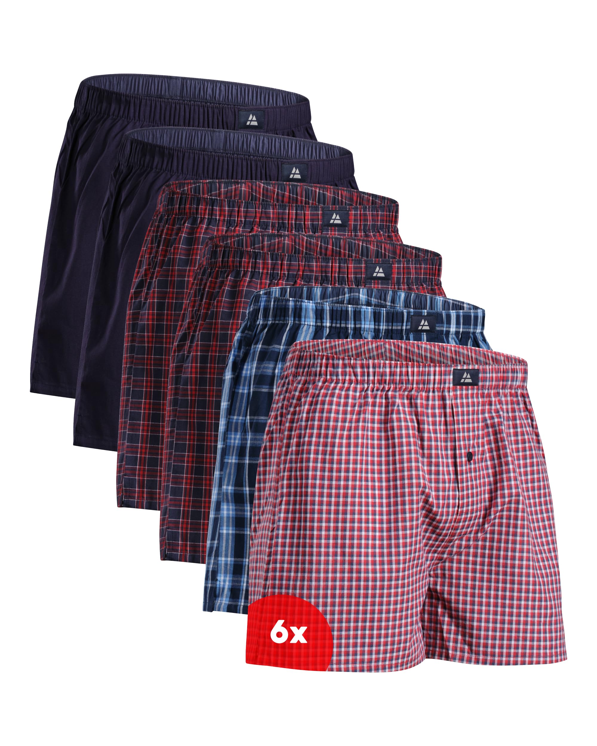 DANISH ENDURANCE Men's Boxers, Woven Cotton, Loose, Breathable, 4 & 6-Pack