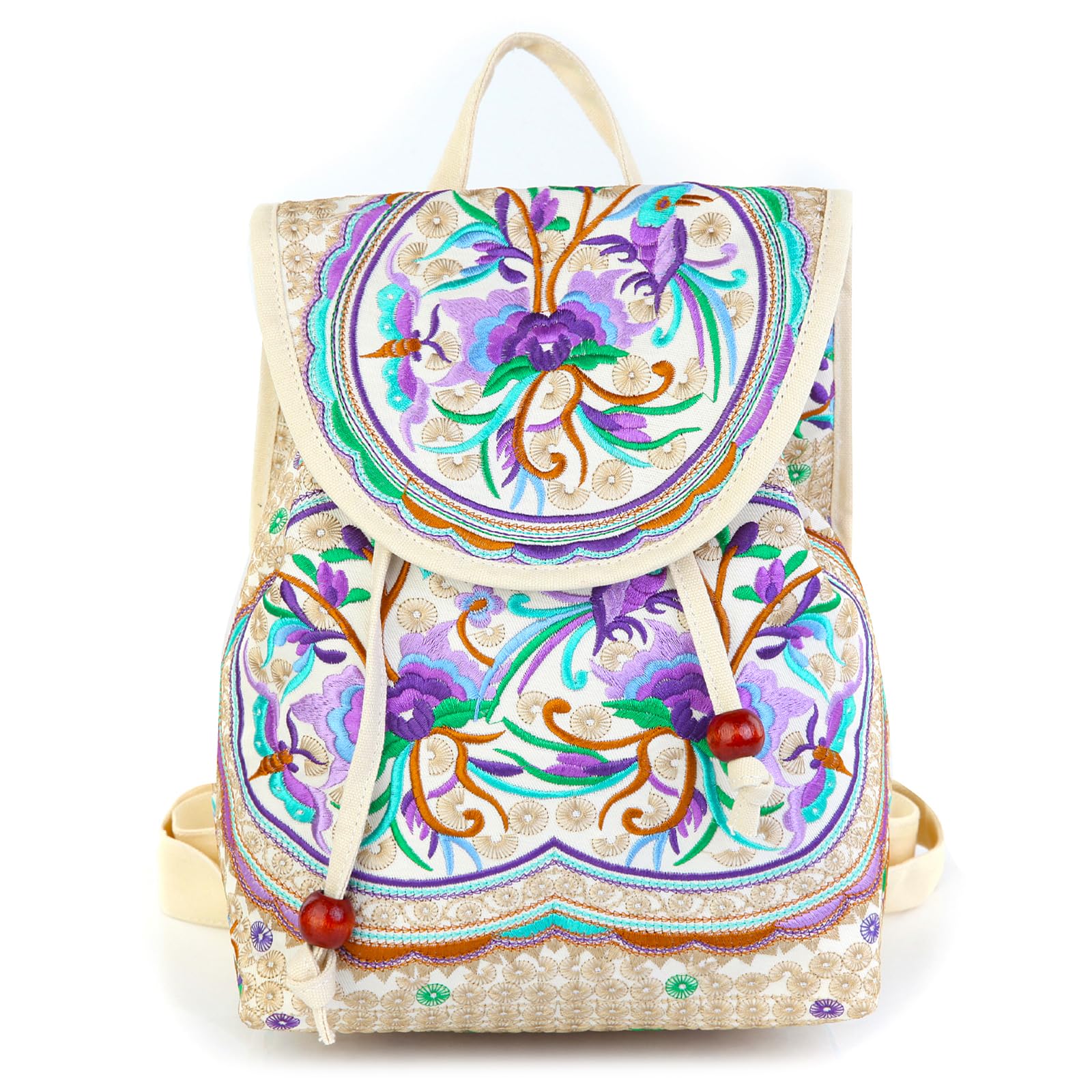 Goodhan Embroidered Backpack Purse for Women, Boho Bags for Travel Daily