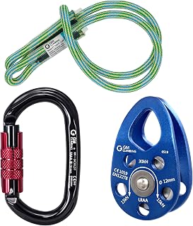 GM CLIMBING CE UIAA Certified 30kN Micro Pulley, Mobile Side Plate, Climbing Pulley, Fits 12mm Rope, 2 Types of Ball Bearings and Self Lubricating Bushings, Mountaineering, Climbing, Arborist, Tree