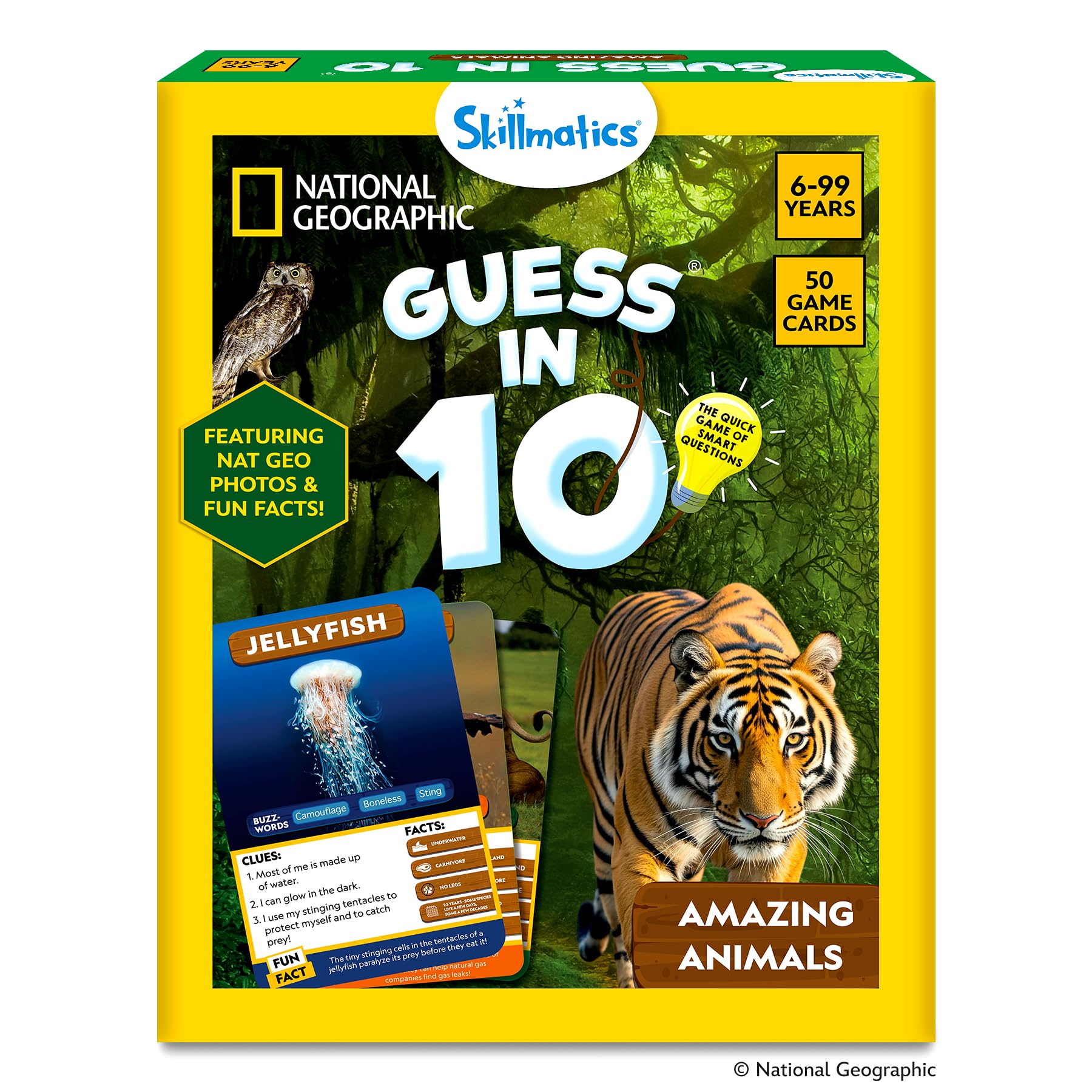 Skillmatics Guess in 10 Game, National Geographic Animals, Stocking Stuffer | Ed