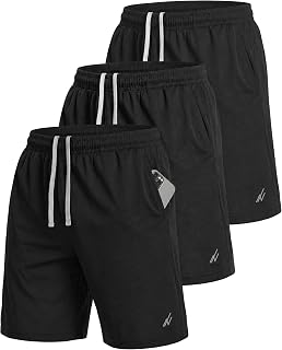 NY Threads 3 Pack Men's Athletic Shorts Quick Dry Lightweight Workout Running Gym Shorts with Pockets
