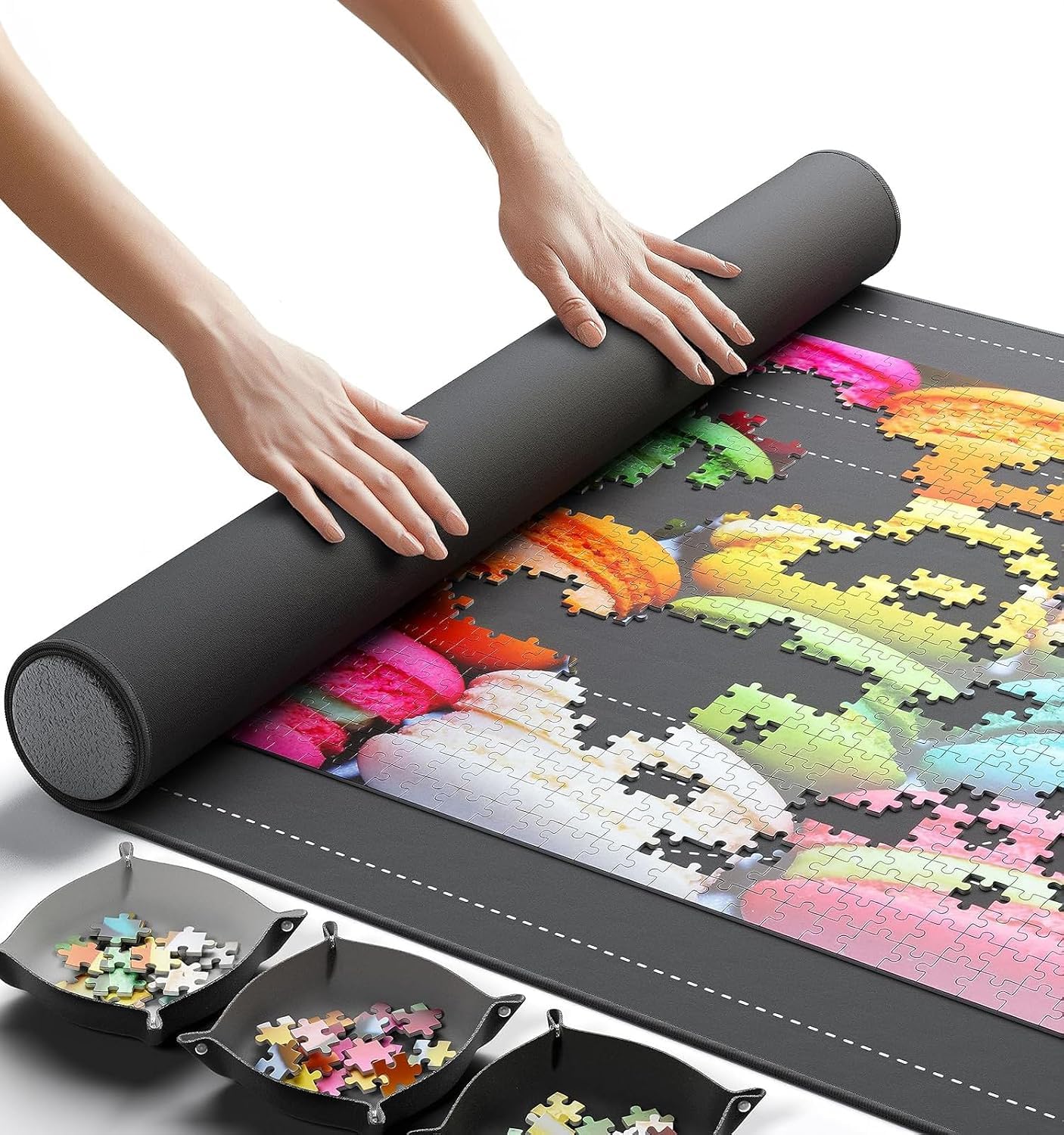 The Original Newverest Jigsaw Puzzle Mat Roll Up, Saver Pad 46” x 26” Portable K