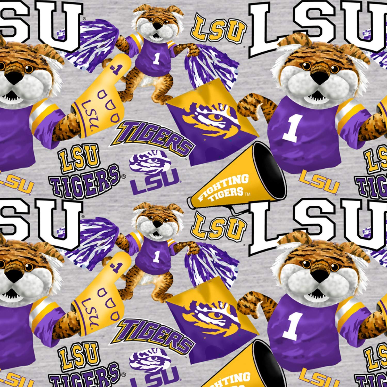 SYKEL ENTERPRISES Louisiana State Univ LSU Tigers NCAA Digitally Printed Allover