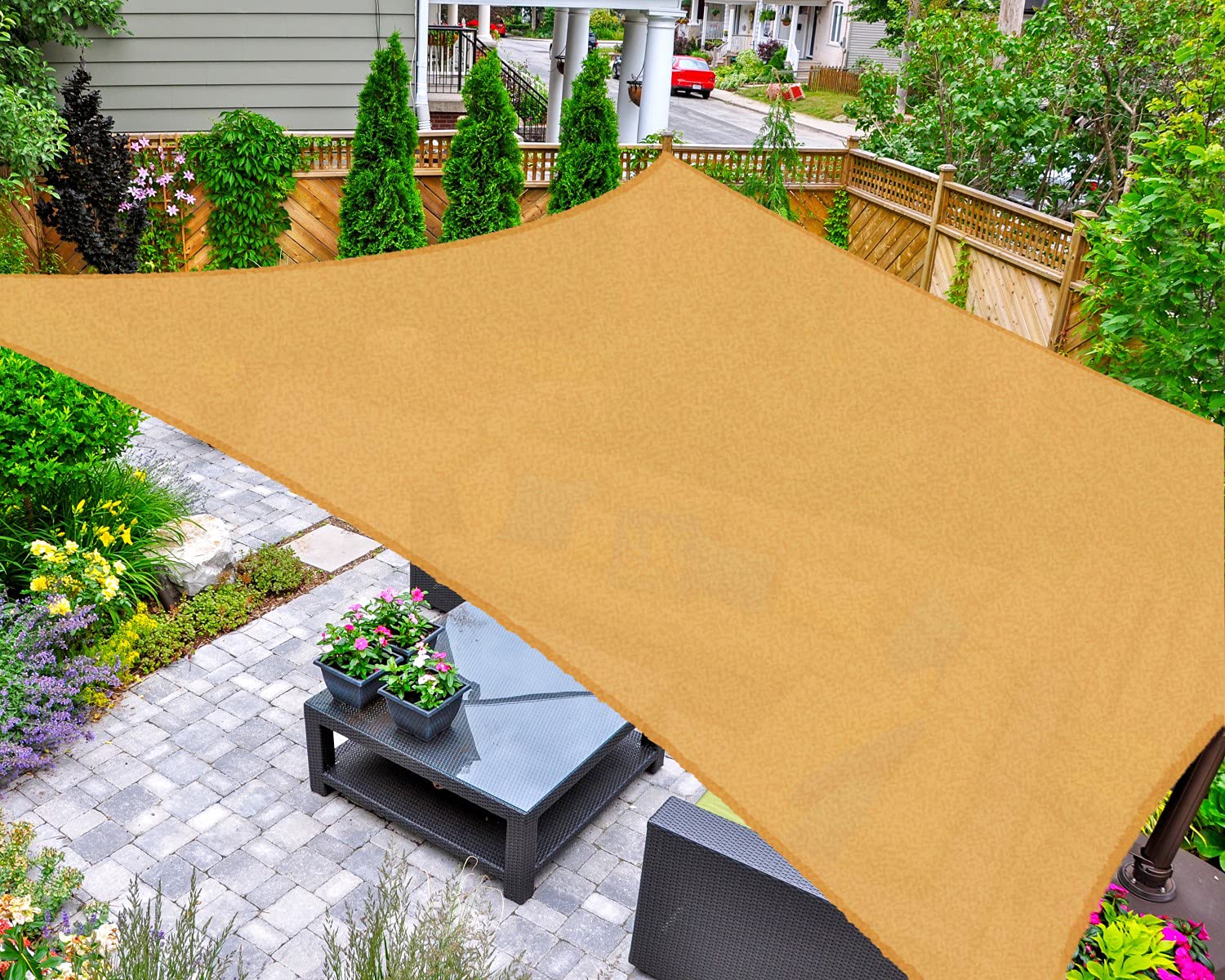 Asteroutdoor Sun Shade Sail Rectangle 10' x 13' UV Block Canopy for Patio Backya
