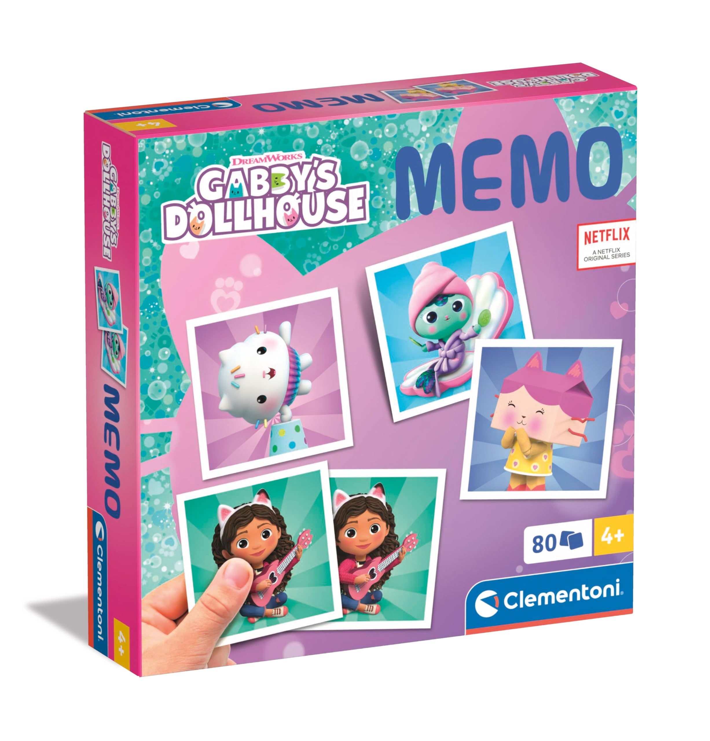 Clementoni - 18300 - Memo Gabby's Dollhouse - Memory and Association Game, Cards