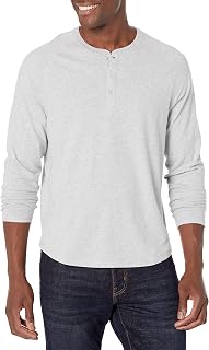 Amazon Essentials Men's 100% Cotton Long Sleeve Baker Collar Shirt