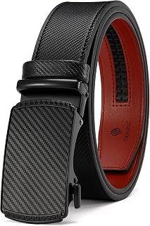 DOOPAI Men's Adjustable Belt Ratchet Belt Dress 1 3/8 Inch Genuine Leather Designer Belt Size Can Be Cut to Length with Gift Box