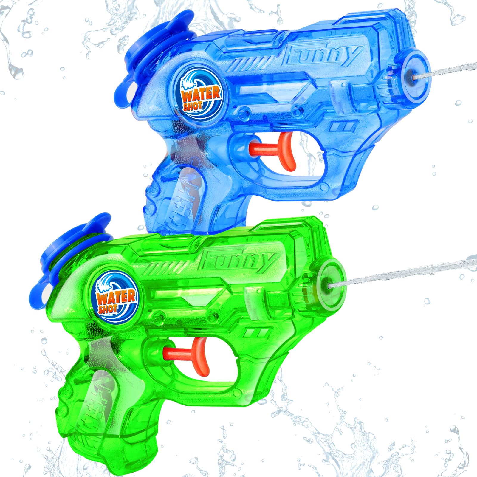 Mini Water Gun for Kids Toddler: 2 Pack Water Guns Soaker Squirts Blasters with 