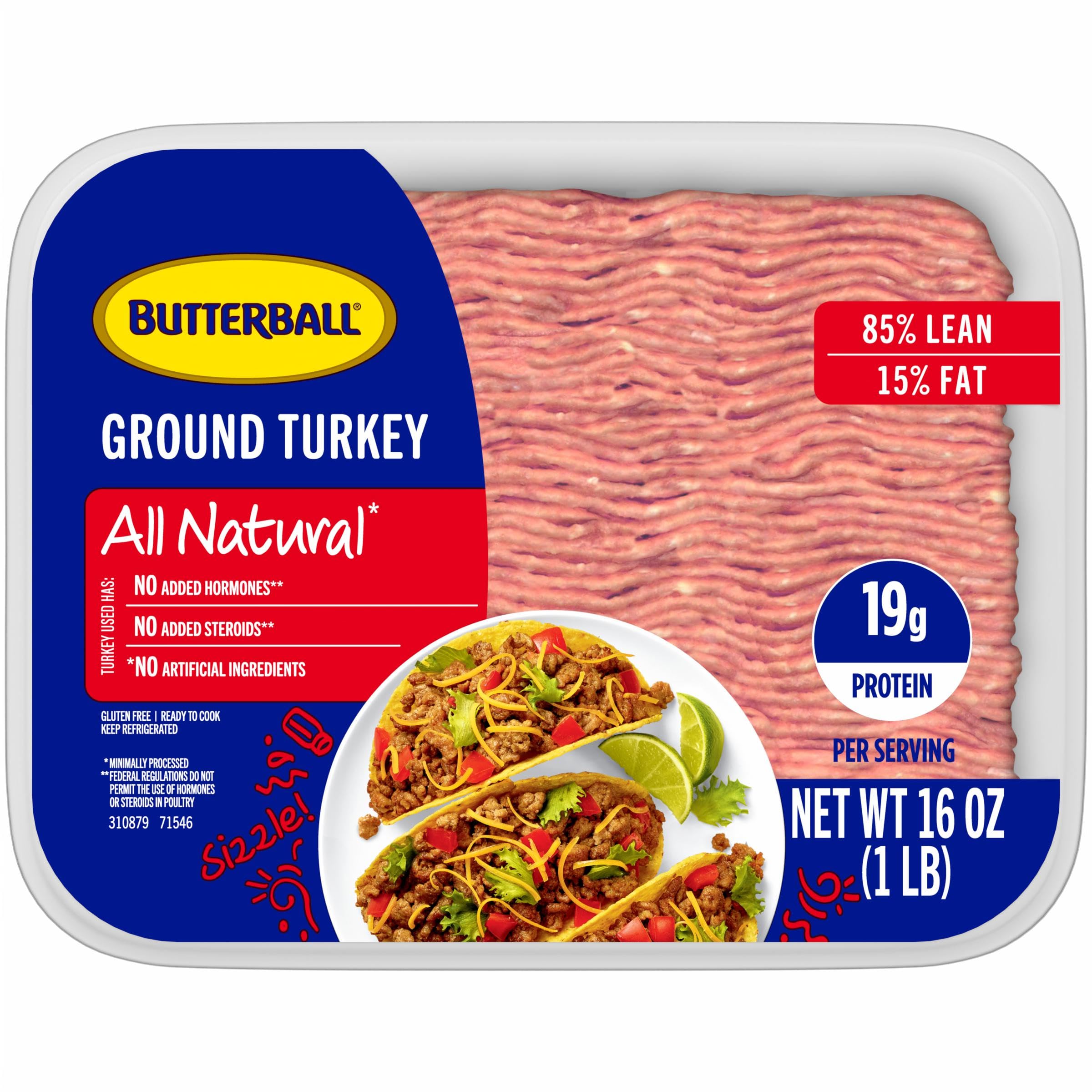 Butterball Fresh All Natural 85%/15% Lean Ground Turkey, 16 oz