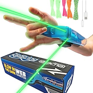 ZipString Aracna Glow-in-the-Dark Webshooter String Launcher Toy | With Travel Box & Fluorescent Strings, For Kids, Teens & Adults, Patented, Reloading, Durable, Superhero Web Shooting Action