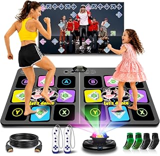 UOYESS Dance Mat for Kids & Adults - Wireless Electronic Dance Pad with HDMI Plug & Play, 2-Player Dance Game Mat, Exercise Mat for Family Parties, Birthday Gift for Boys Girls Ages 6+