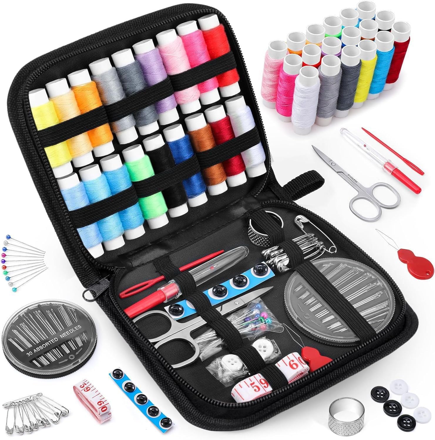86 Pieces Sewing Kit with Case, Needle and Thread Set for Adults, Travel, Home a