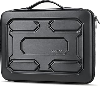 DOMISO 13.3 inch Laptop Sleeve with Handle Shockproof Computer Bag Waterproof EVA Protective Carrying Case for 13-13.3 inch Notebooks/13 MacBook Air/MacBook Pro Retina/Dell XPS 13/Samsung/HP, Black