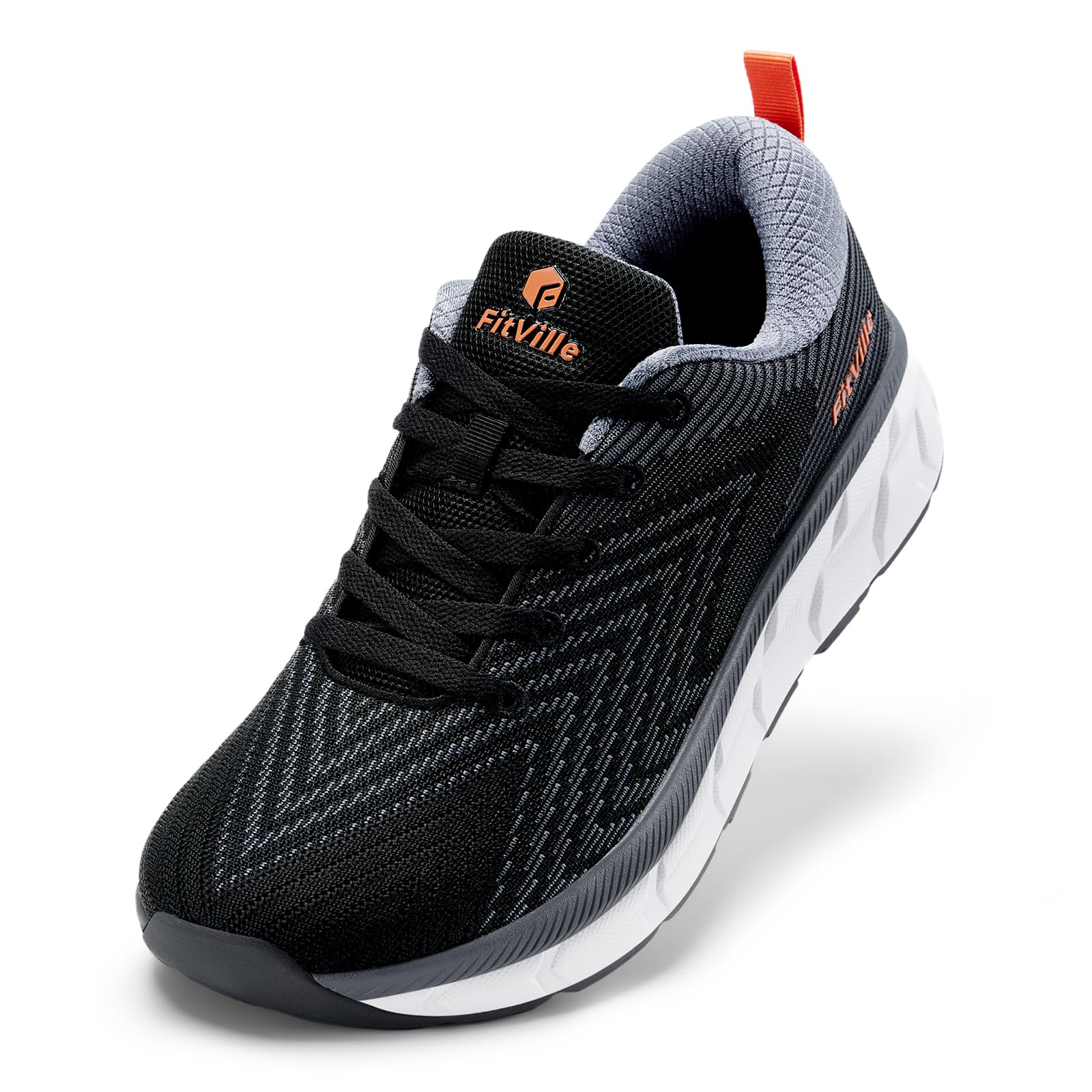 FitVille Extra Wide Running Shoes Men's Jogging Shoes Cushioned Sports Shoes Bre