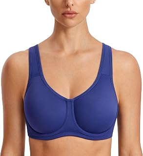 SYROKAN Women's Firm Support Sports Bra, for Large Breasts, with Underwire, for Large Sizes