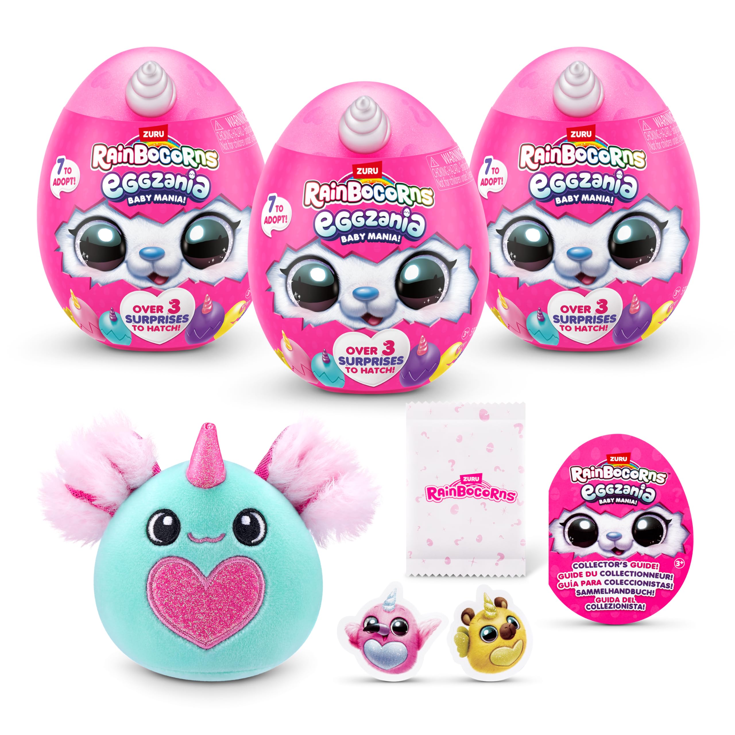 S001-WMB-RAINBOCORNS-EGGZANIA -Series 1-3PK Plush Soft MINI-Mail Box,24PCS/CTN