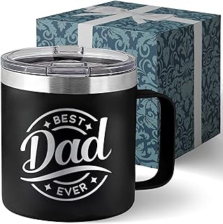 Best Dad Ever Gifts for Fathers Day Mug from Daughter - Dad Mug Tumbler Dads Gifts for Christmas Drinking Cup - Dad Birthday Papa Present - Father Birthday Gift 14oz Stainless Steel Tumbler with Lid