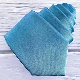 Men's 2.36" Skinny Tie Steel Blue Classic Formal Necktie with Gift Box