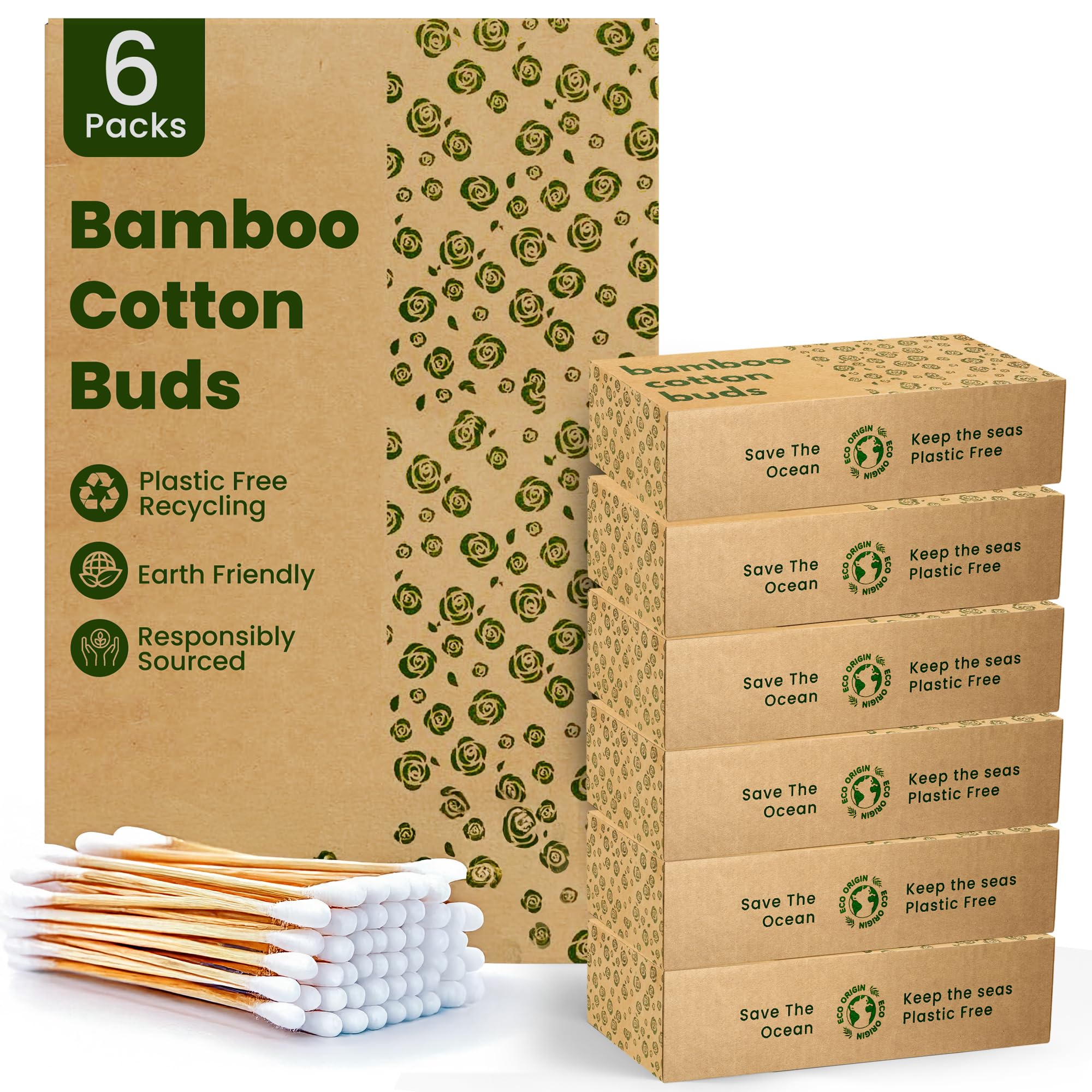 600 Bamboo Cotton Buds | 100% Eco-Friendly Biodegradable | Cotton Buds Bamboo | 