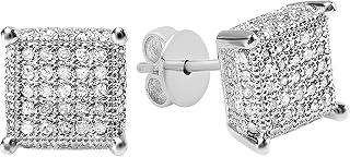 Dazzlingrock Hip Hop Studs Unisex Design Ladies Mens Real Diamond Earrings
