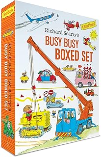 Richard Scarry's Busy Busy Boxed Set: Busy Busy Airport; Busy Busy Cars and Trucks; Busy Busy Construction Site; Busy Busy Farm (Richard Scarry's BUSY BUSY Board Books)