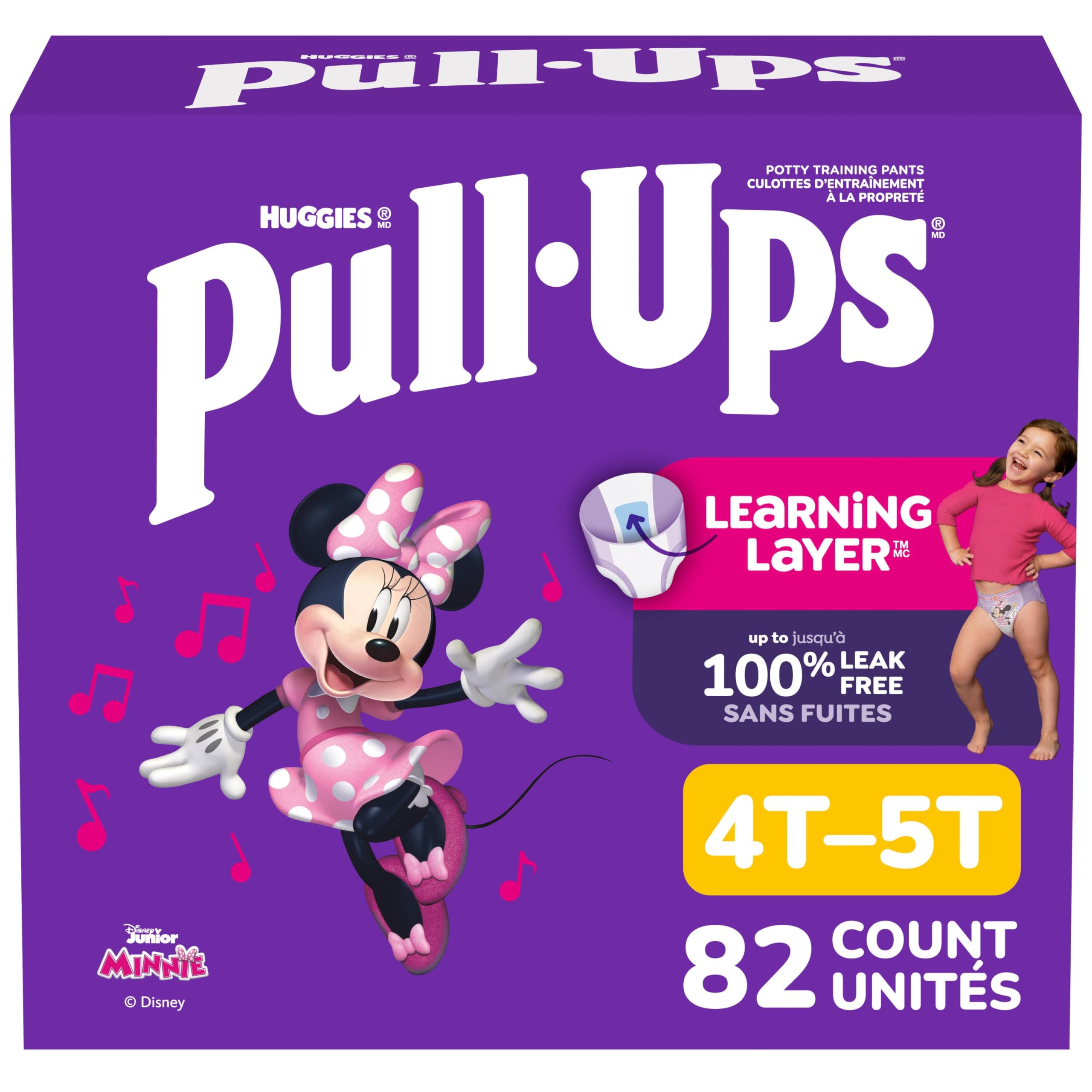 Pull-Ups Girls' Potty Training Pants, 4T-5T (38-50 lbs), 82 Count | Easy Open Si