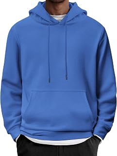 COOFANDY Mens Hoodie Long Sleeve Casual Pullover Hooded Sweatshirt Fashion Drawstring Hoodies with Pocket