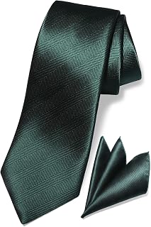 TaecMin Corbata sólida para hombre, corbatas de espiga y cuadrados de bolsillo, para negocios, informal, para hombre, forro polar verde con licencia oficial de star wars silent one crew., talla única
