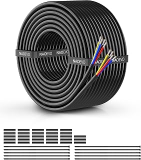 NAOEVO 16 Gauge Wire 4 Conductor, 16 Gauge Automotive Wire 12V Cable, 50FT