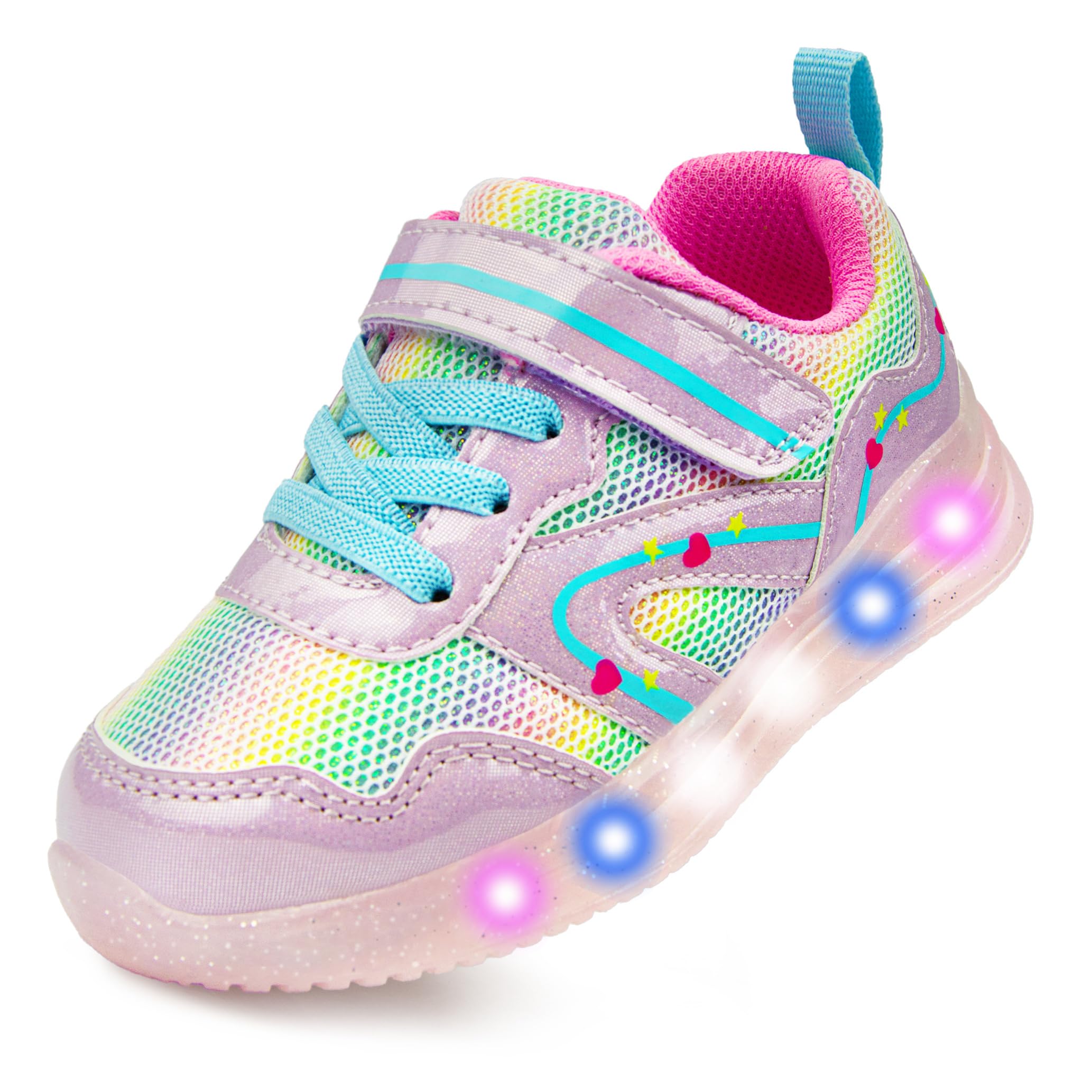 YESKIS Toddler Boys Girls Light Up Shoes LED Flashing Lightweight Mesh Breathabl