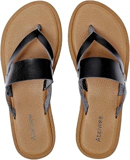 Ataiwee Women's Flat Sandals - Double Bands Cross Front Strappy Slip on Spring Summer Shoes.