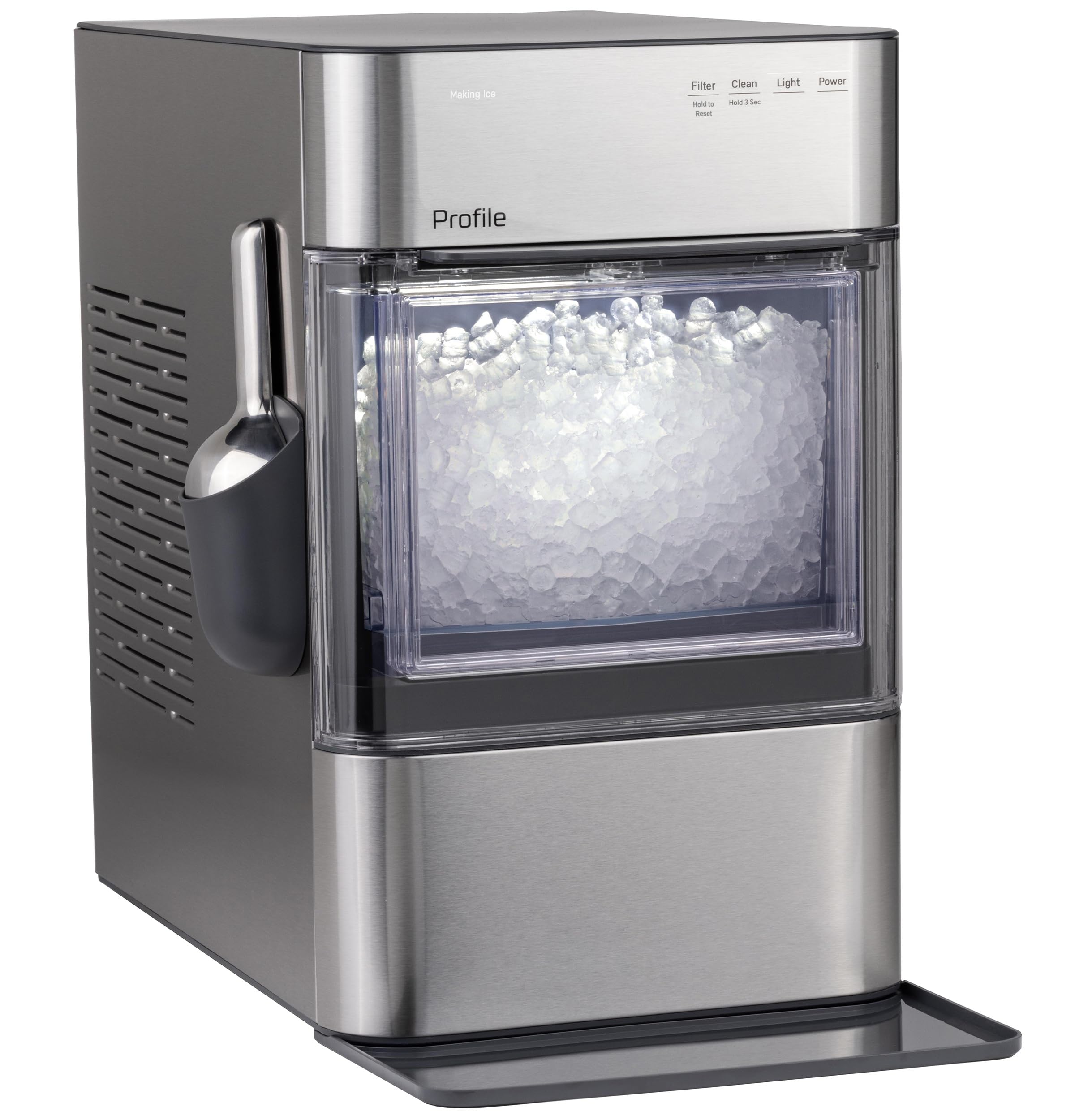 GE Profile Opal 2.0 Ultra Nugget Ice Maker with Scale Inhibiting Filter, Scoop I