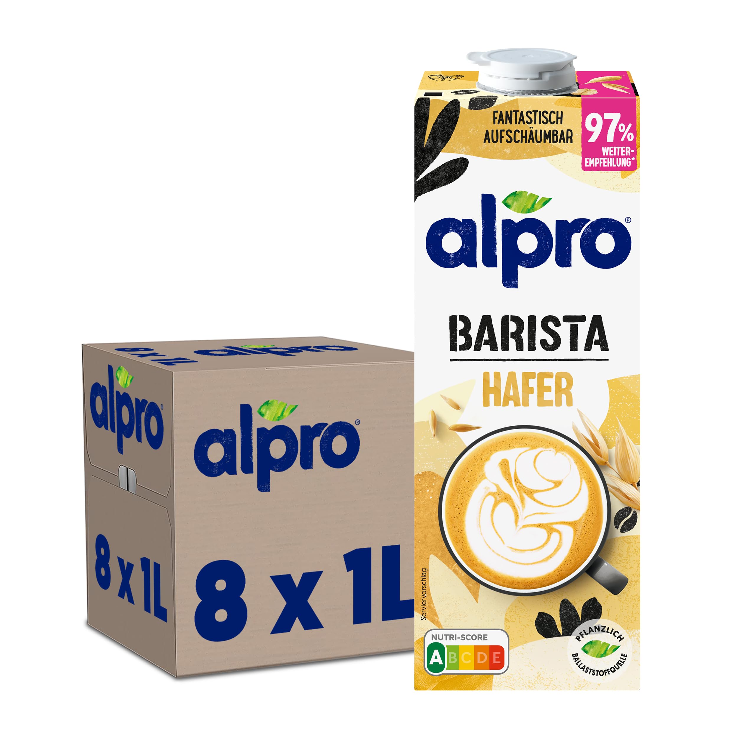 Alpro Barista Oat Drink - Frothing - Vegan and Dairy Free - Naturally