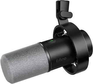 FIFINE AmpliTank K688 Dynamic Microphone, XLR/USB Podcast Recording PC Mic | Streaming Studio Metal Mic with Mute, Headphone Jack, Monitoring Volume Control, Windscreen, for Vocal Voice-Over Gaming