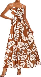 PRETTYGARDEN Women Summer Dress Spaghetti Strap Floral Boho Party Wedding