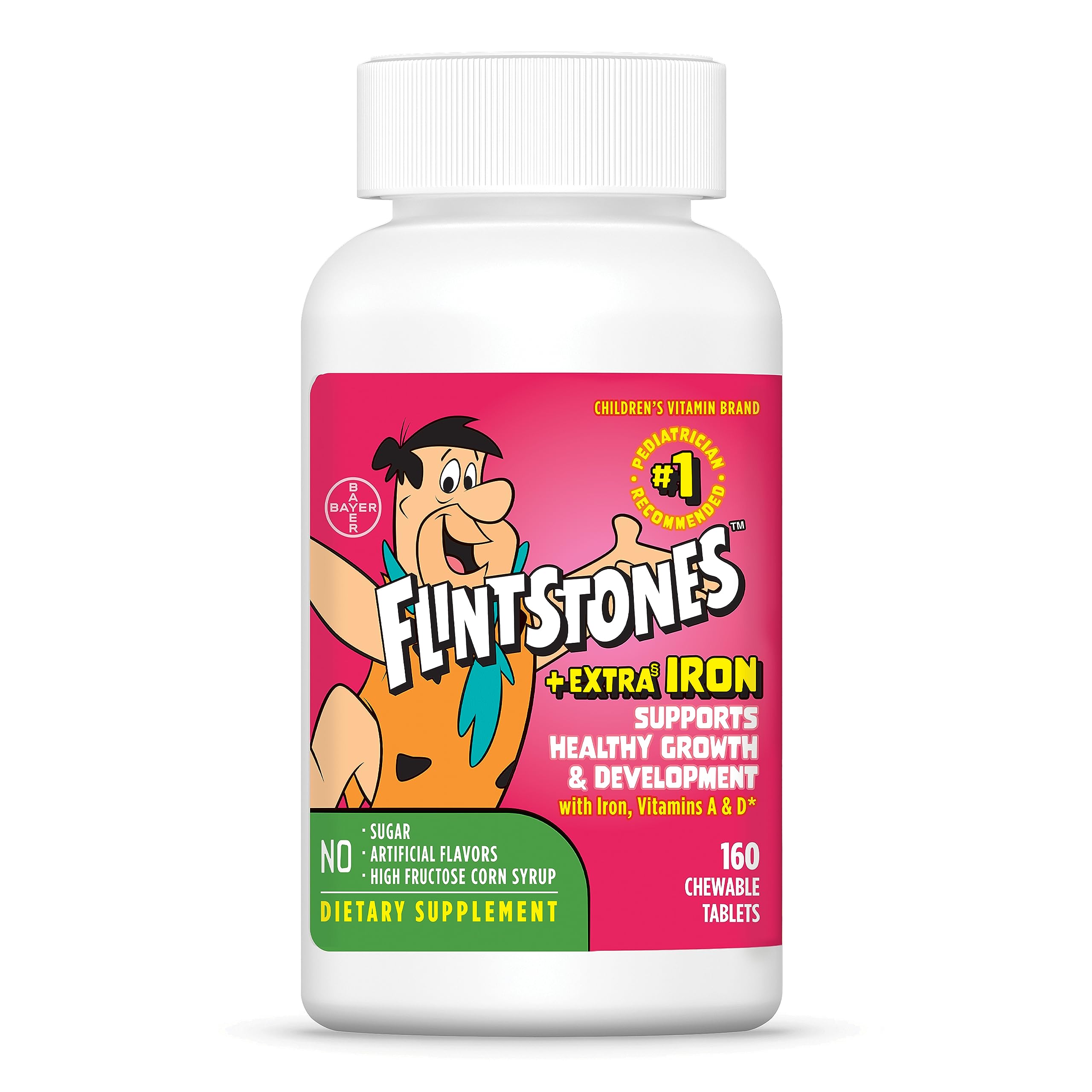 Flintstones Vitamins Chewable Kids Multivitamin with + Extra Iron for Toddler & 