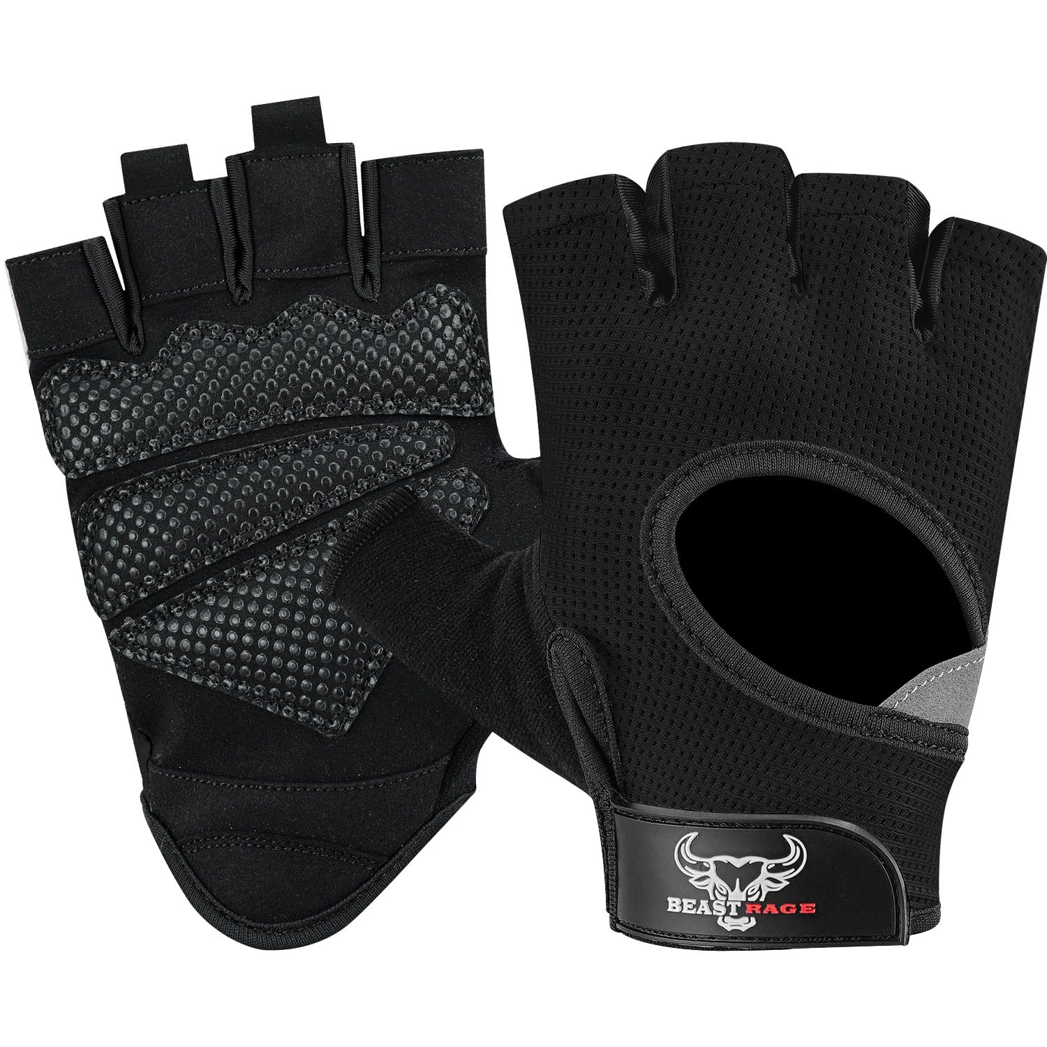 Beast Rage Fitness Gloves for Weightlifting for Men and Women, Breathable, Non-S
