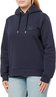 GANT Reg Tonal Shield Women's Hooded Sweatshirt, Blue - Evening Blue, L