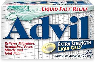 Advil Extra Strength Ibuprofen Pain Relief Liquid-Gels, Fast Acting Pain Relief for Migraine, Back, Neck, Joint, and Muscle Relief, 400mg (24 Count)
