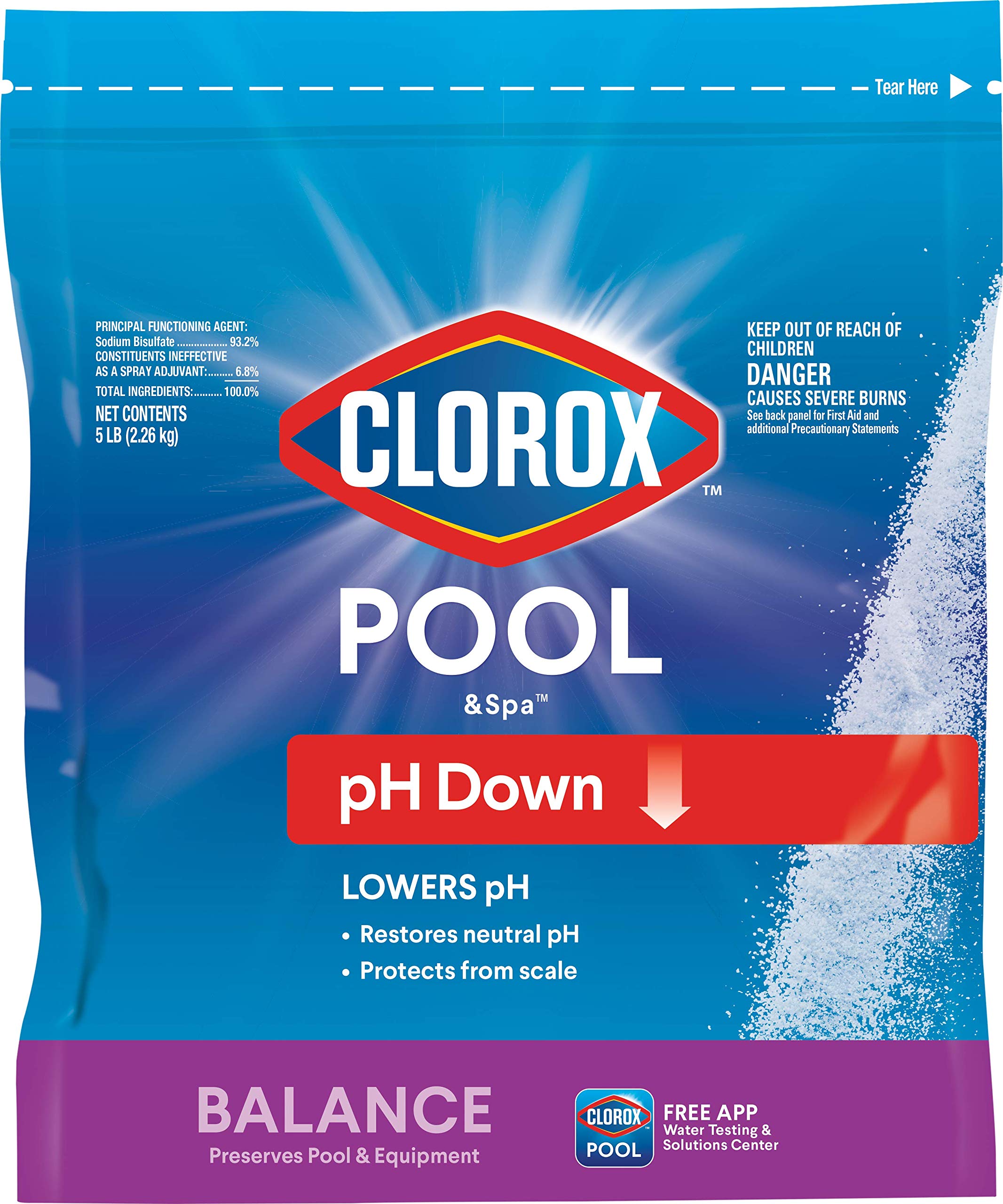 Clorox® Pool&Spa™ Swimming Pool pH Down, Lowers pH, Protects Against Eye and Ski
