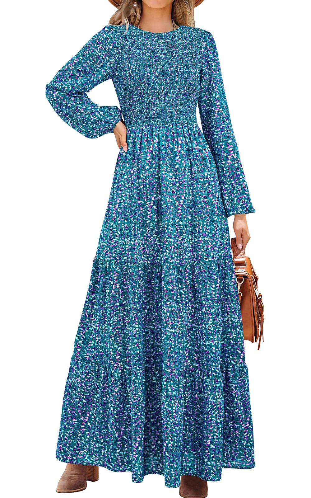 PRETTYGARDEN Floral Wedding Guest Dresses for Women Casual Dress for Women