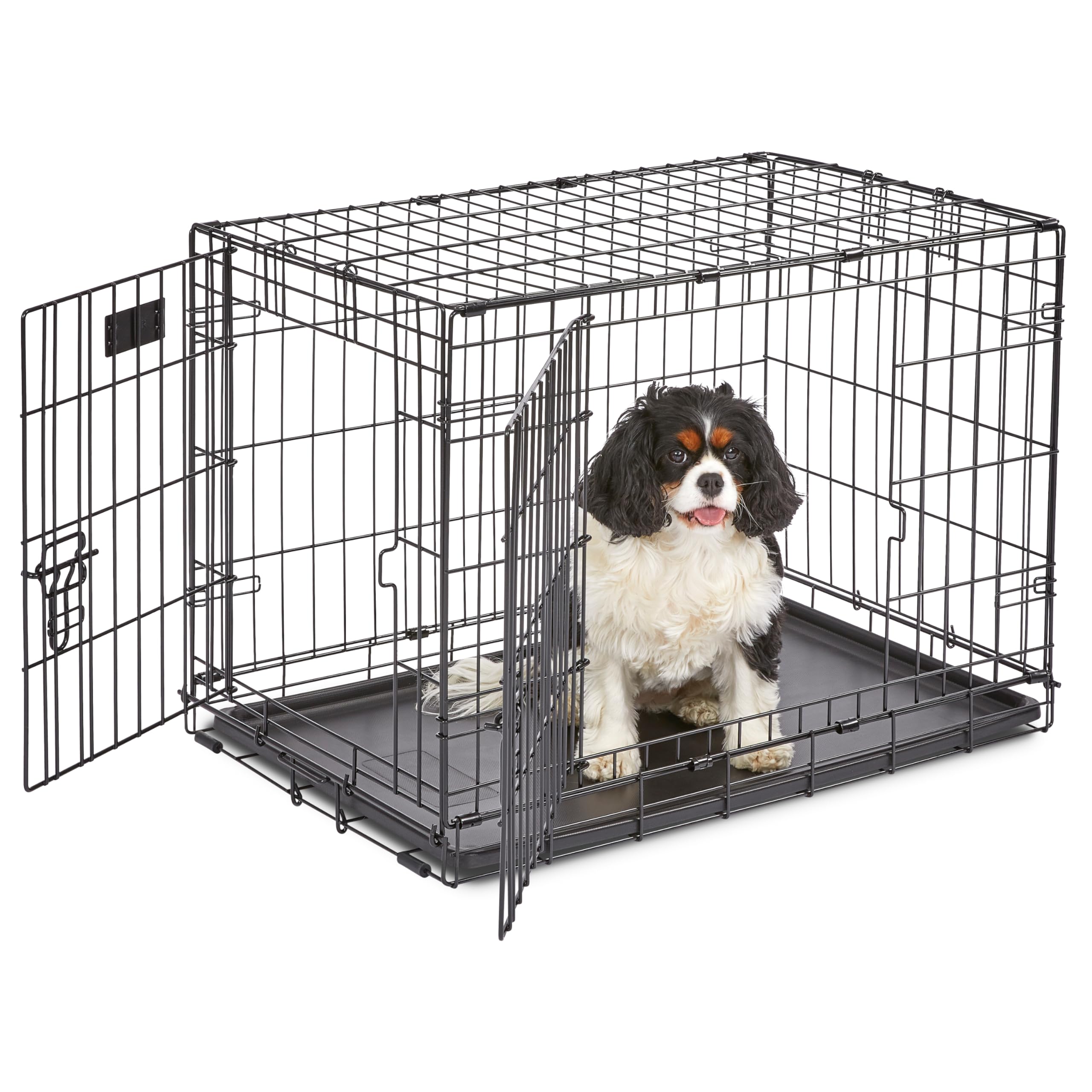MidWest Homes for Pets 30-Inch Two-Door iCrate Folding Dog Crate with Divider Pa