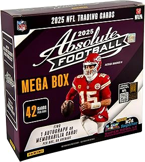 2025–26 Panini Absolute Football Mega Box – Retail Exclusive Parallels & Inserts – NFL Trading Cards – Sealed Retail Mega Box