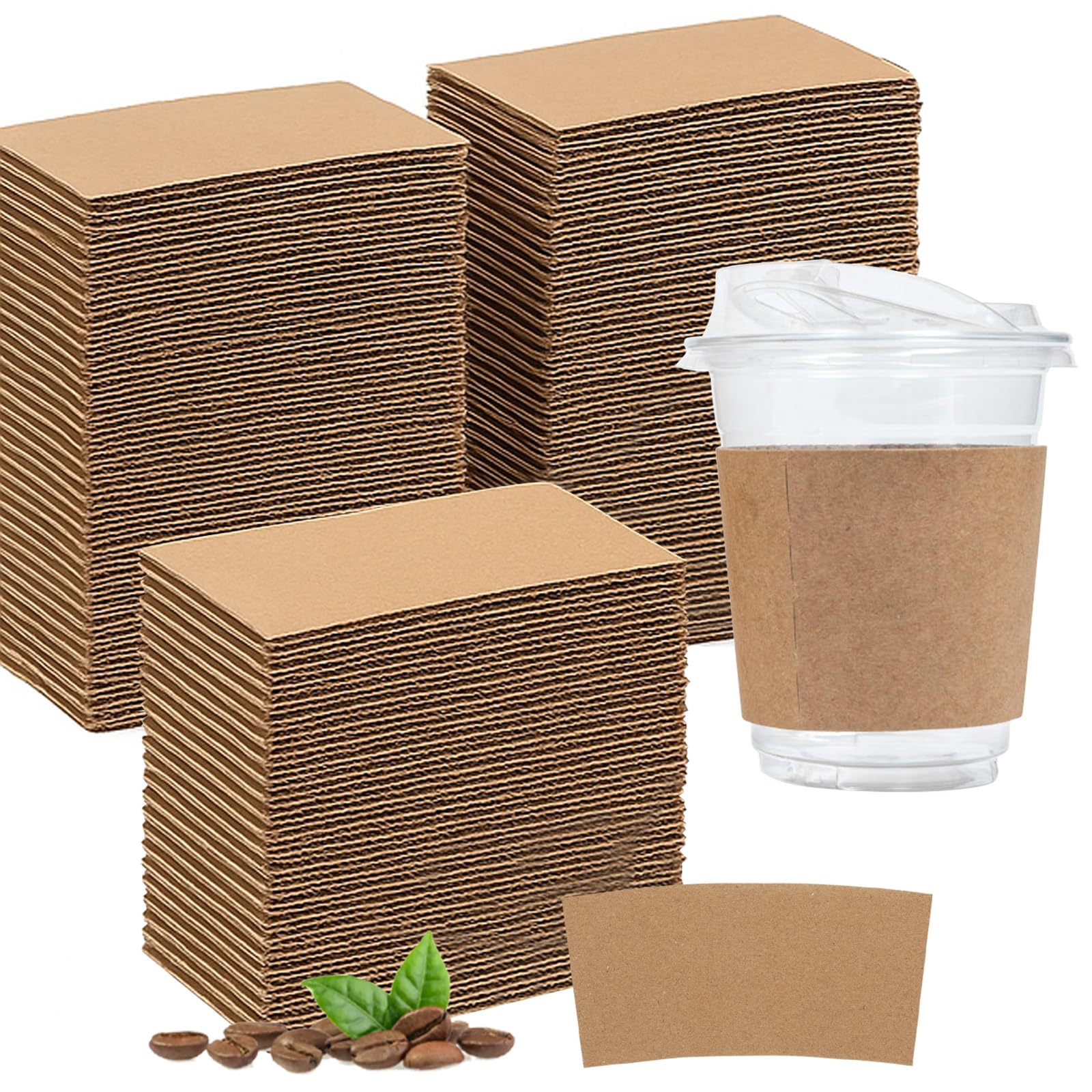 200 Pcs Disposable Coffee Cup Sleeves for Hot & Cold Drinks
