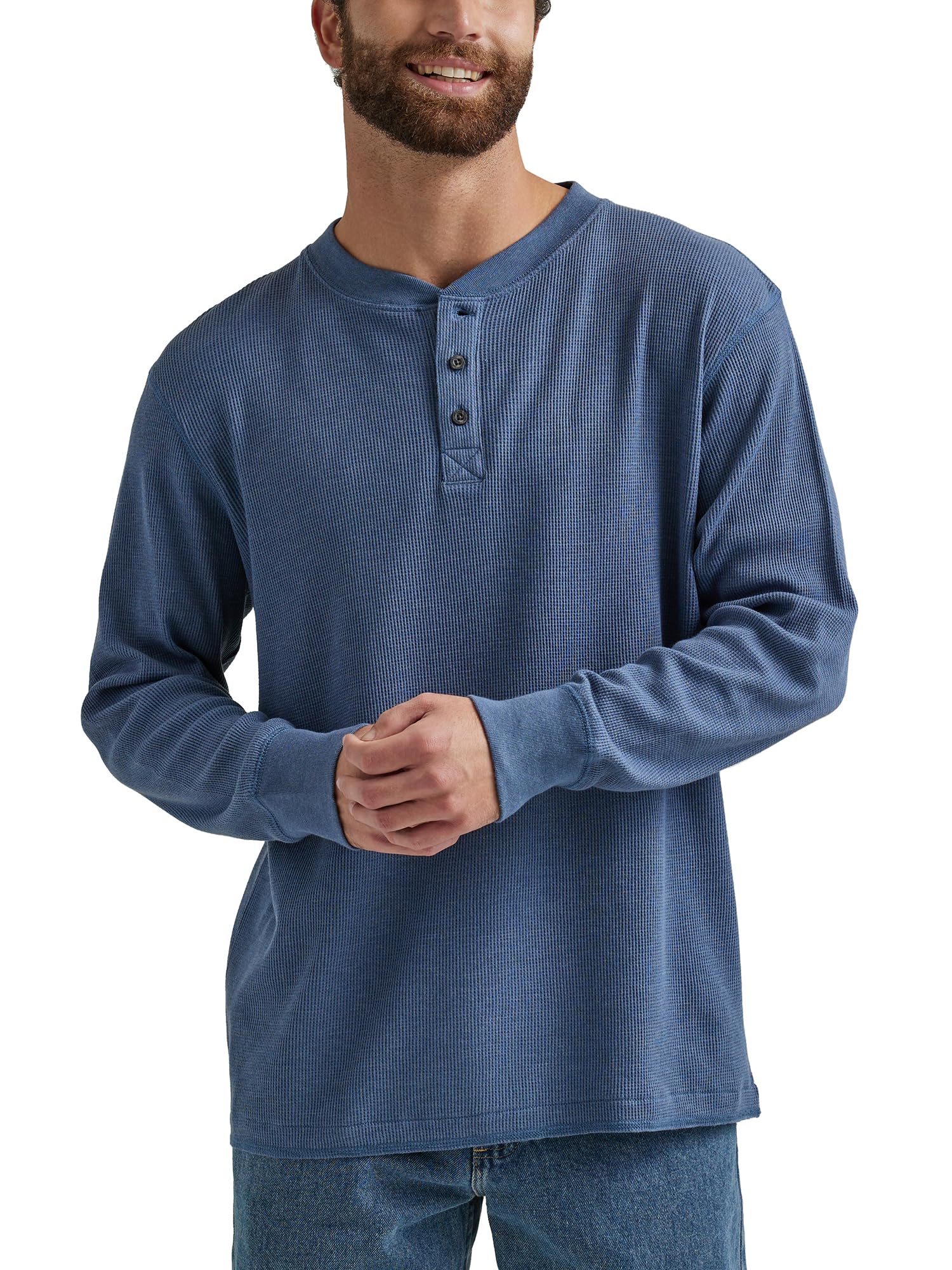 Wrangler Authentics Men's Long Sleeve Henley Waffle Henley Shirt (Pack of 1)
