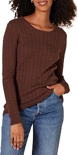 Amazon Essentials Women's Lightweight Long Sleeve Cable Knit Sweater