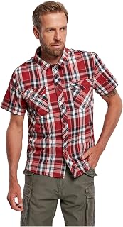 Brandit Roadstar Men's Short-Sleeved Shirt Black/Red Regular
