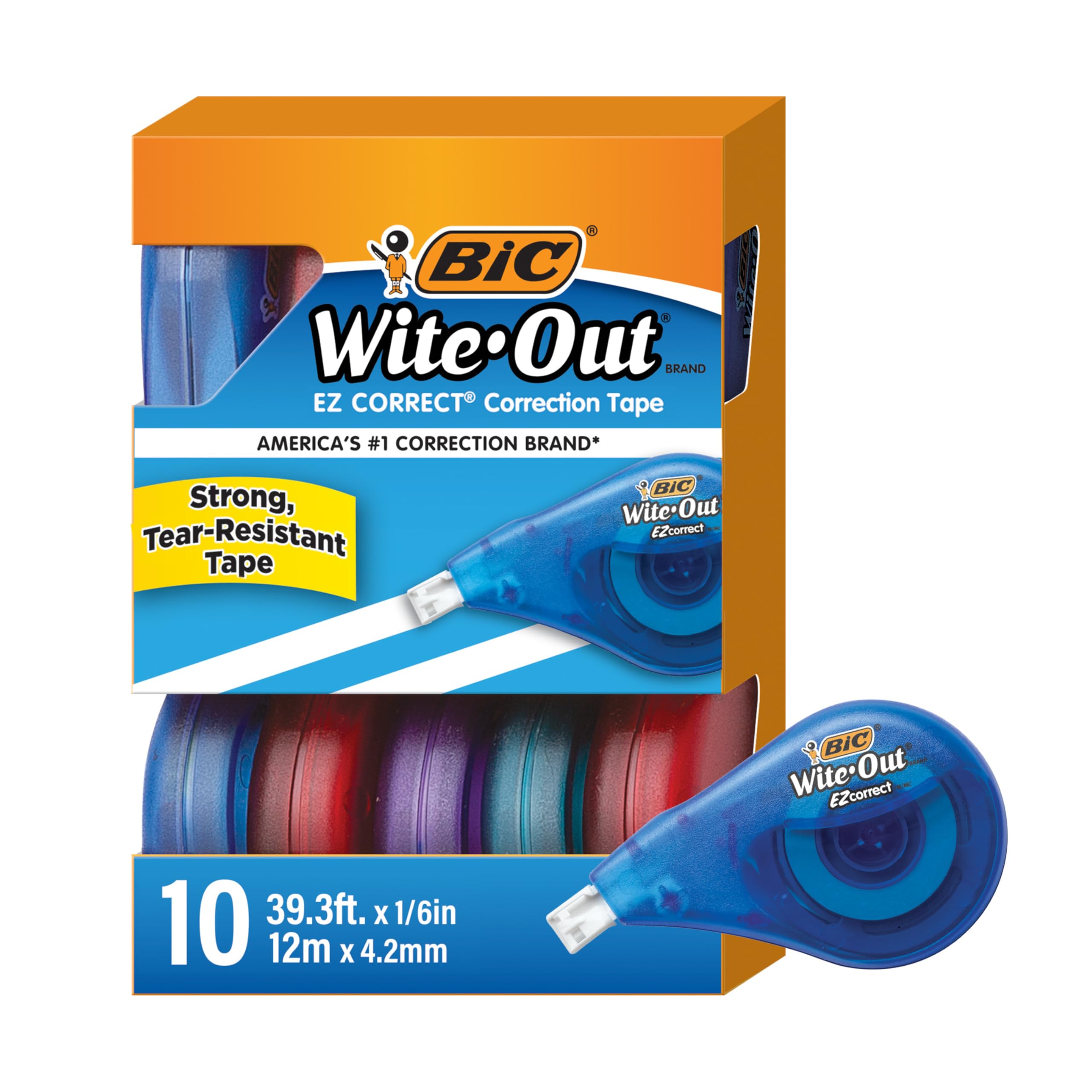 BIC Wite-Out EZ Correct Correction Tape, 10-Count | holiday Stocking Stuffers, T