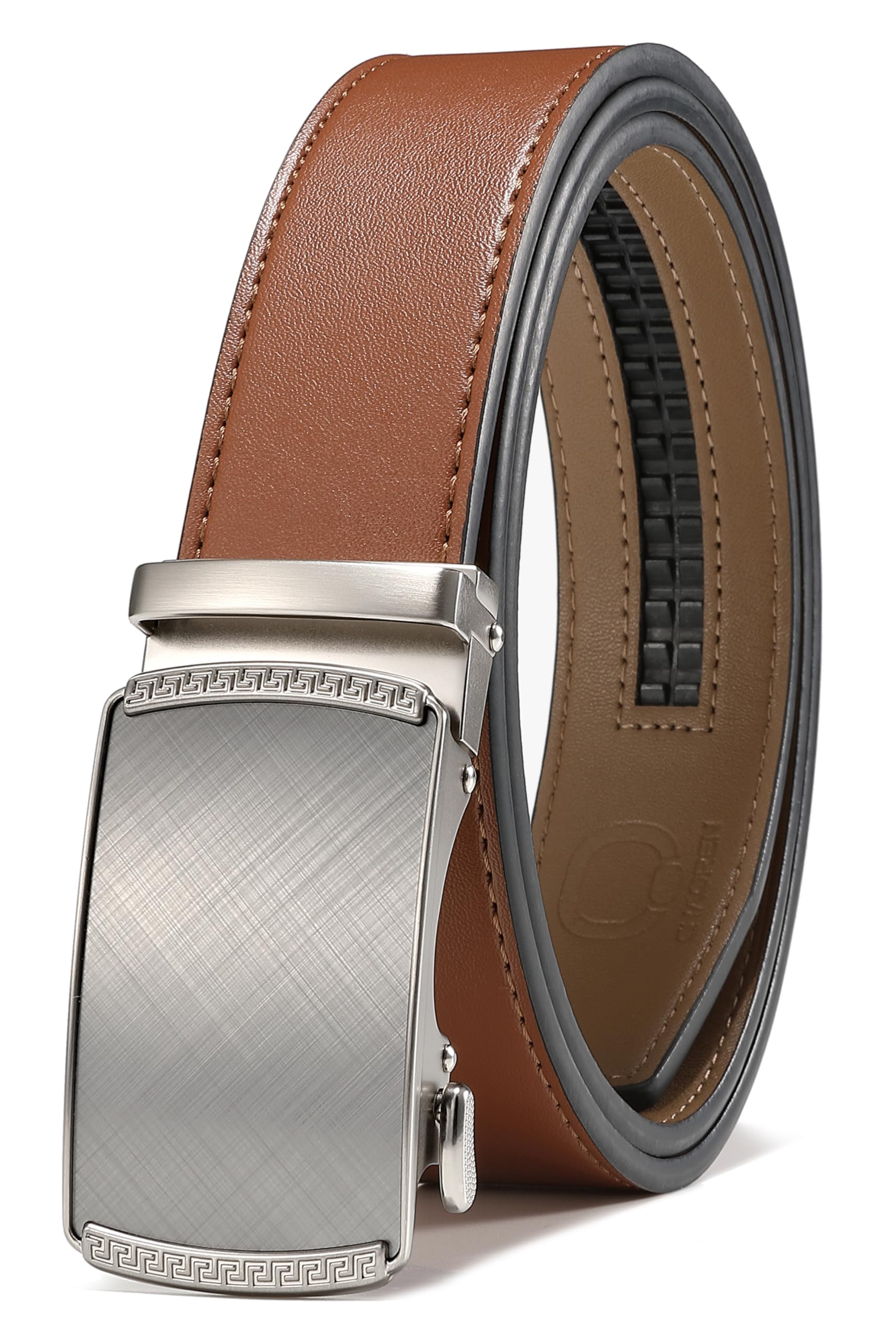 CHAOREN Men's Leather Ratchet Belt - Customizable Fit (35mm)